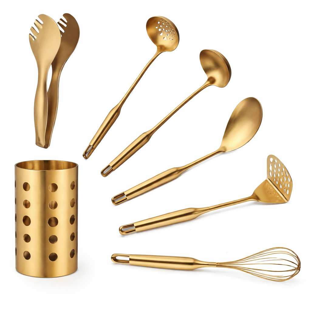 Gold Stainless Steel Kitchen Utensil Set
