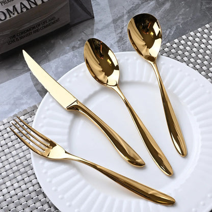 Gold or Silver Premium Flatware set (16 pcs)