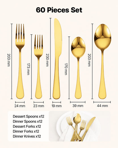Flatware 60-Pieces for 12
