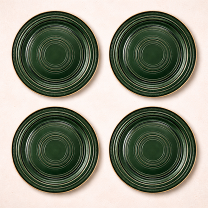 Green Leaves Charger Plate Set - 4 Pcs