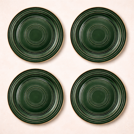 Green Leaves Charger Plate Set - 4 Pcs