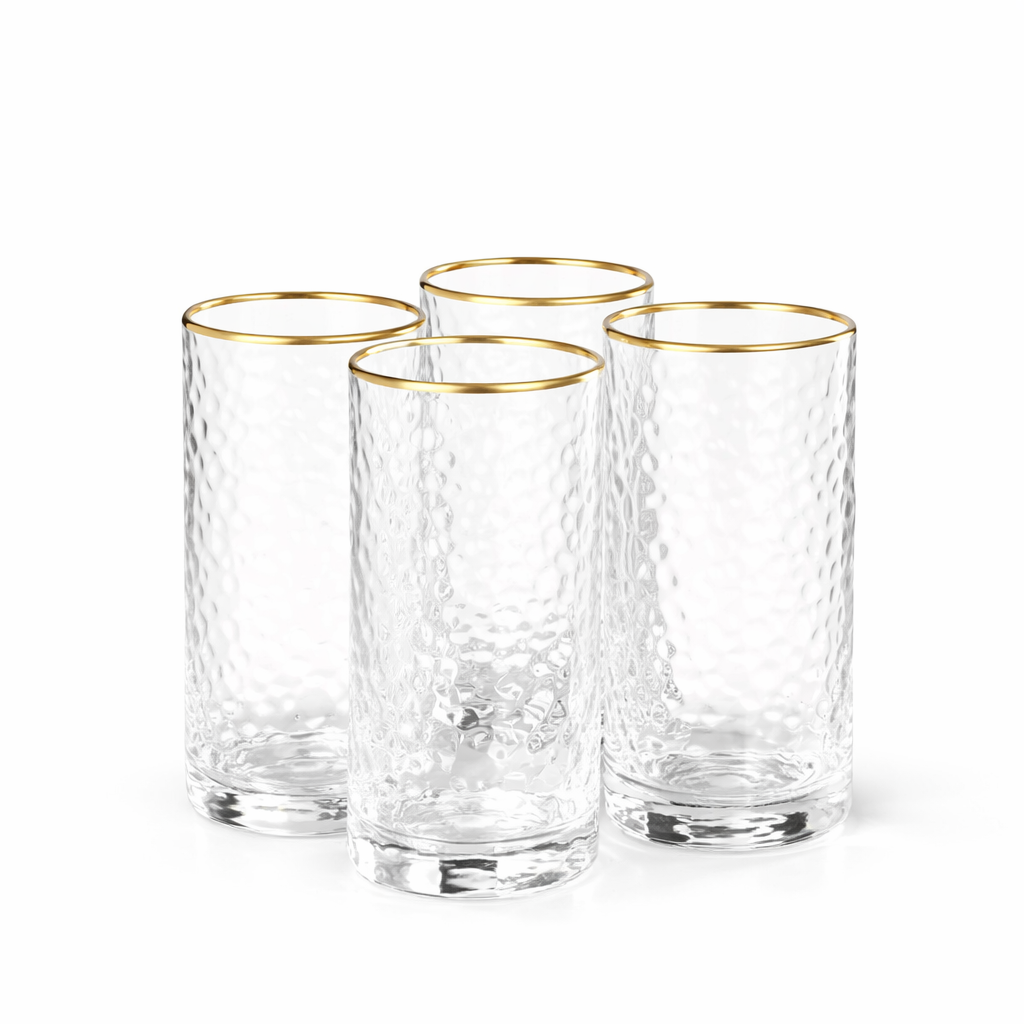 HAMMERED GLASS WATER GLASS (4 pcs)